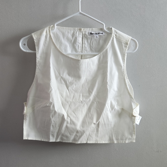 Reformation Tops - White Reformation Crop Cotton Tank Top Shirt Size 8